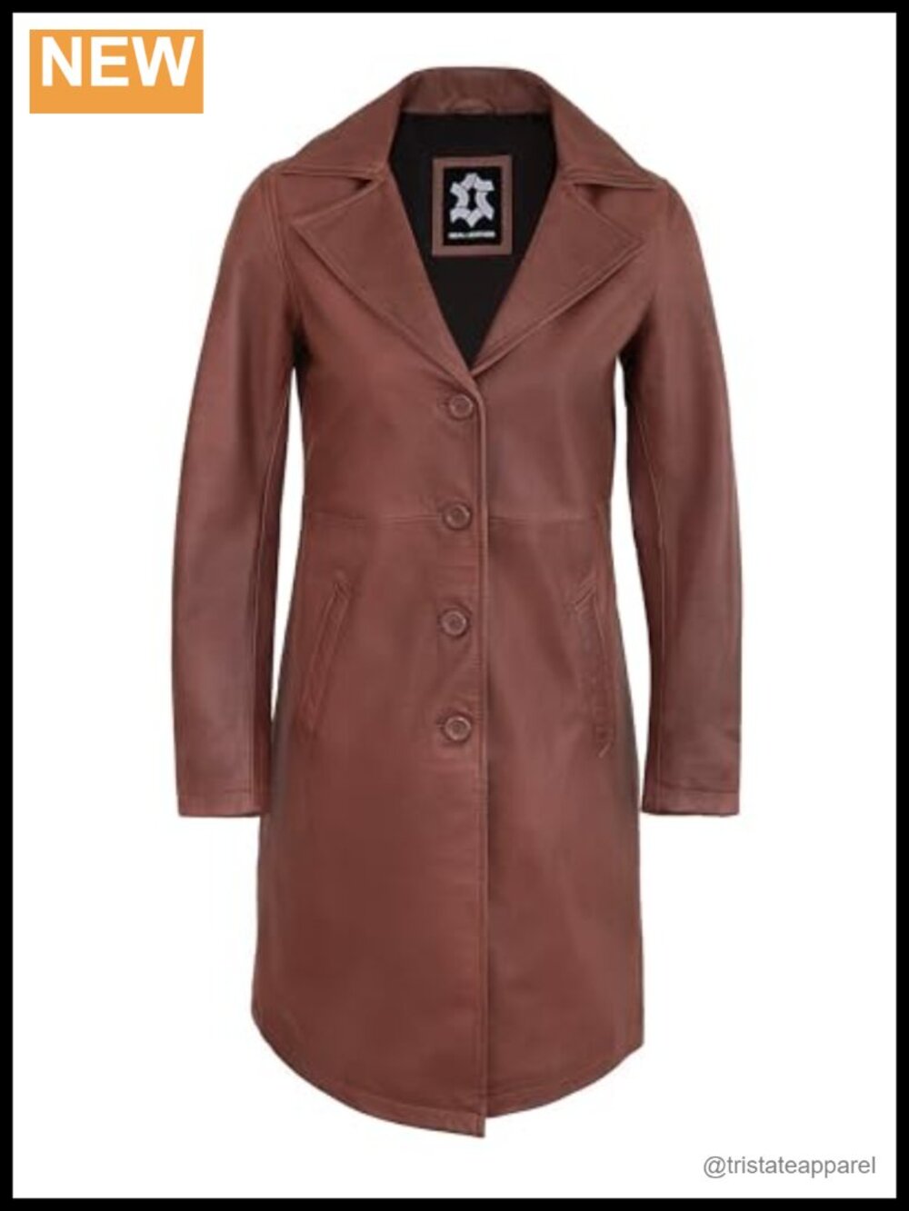 Vintage Style Real Lambskin Leather Coat Women Long Car Coat